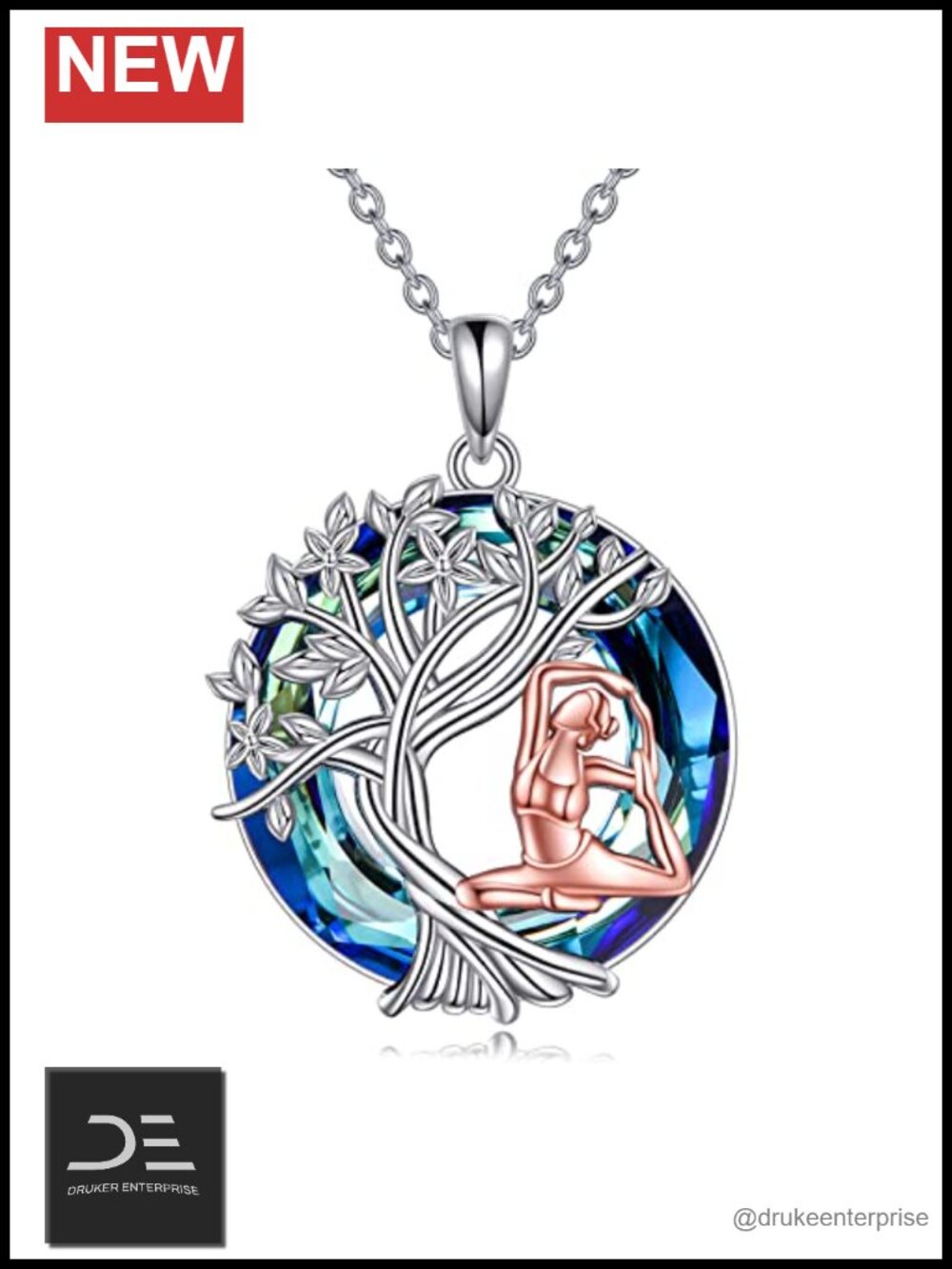 Sterling Silver Tree of Life Pendant Necklace 925 Yoga Jewelry Gift for Women